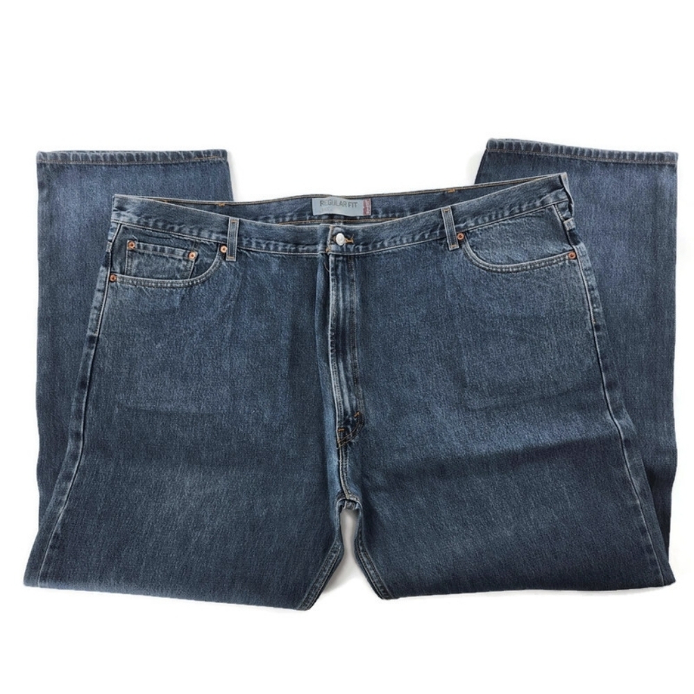 Levis 505 Relaxed Fit Medium Blue 100% Cotton Denim Jeans 52 X 32